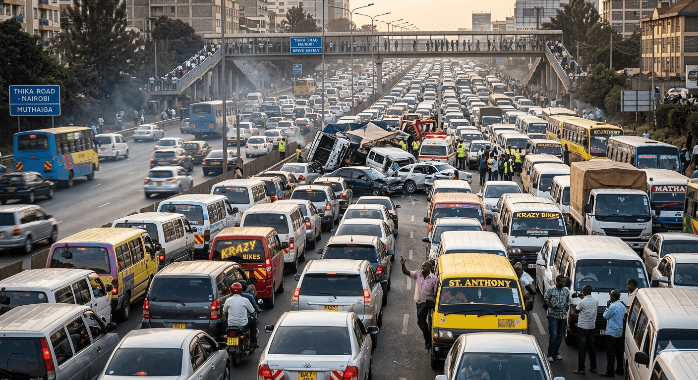 Massive Traffic Jam on Thika Superhighway