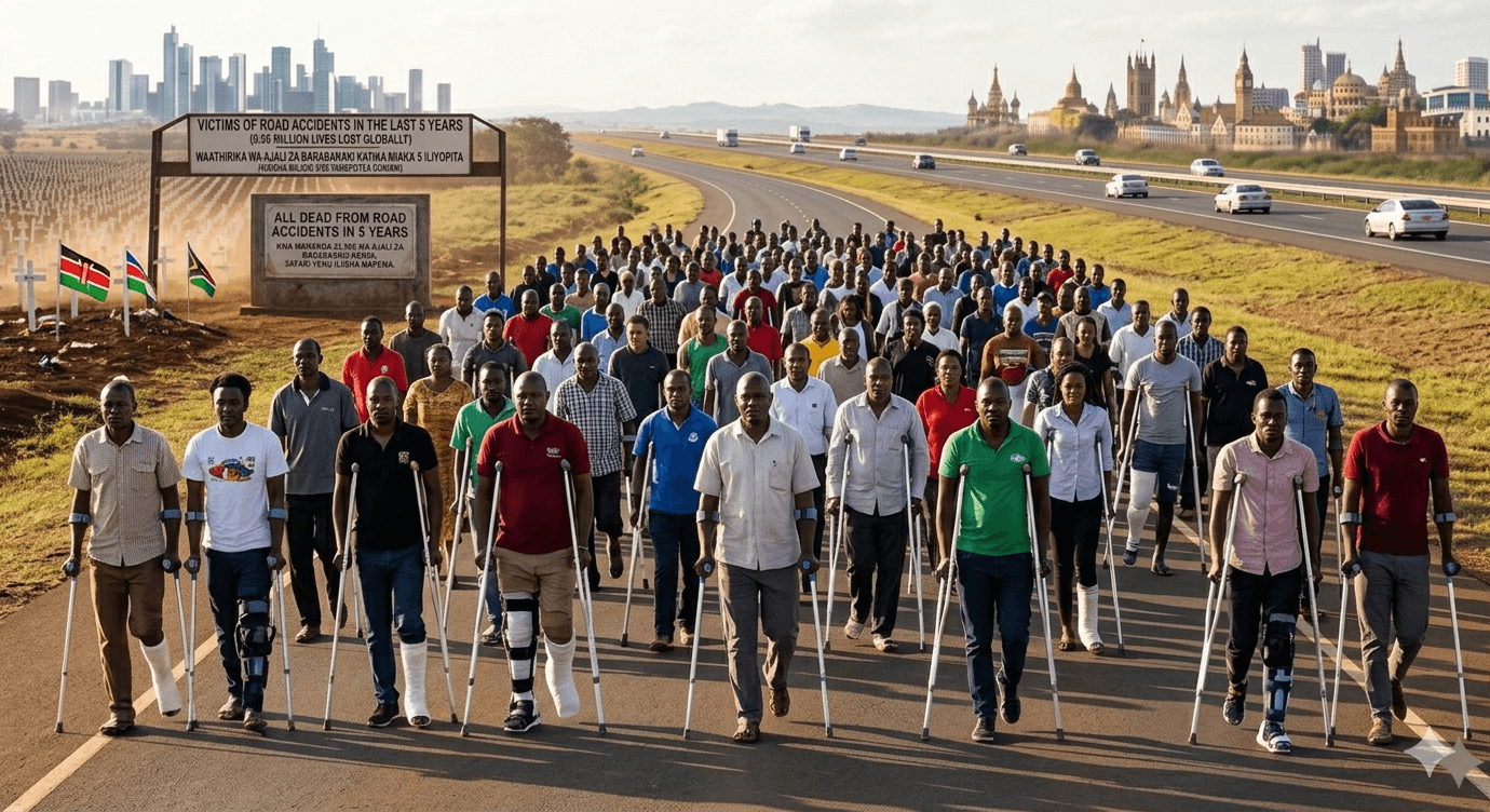 A Solemn Procession of Road Crash Survivors